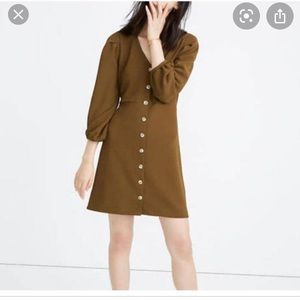 Madewell olive button up dress